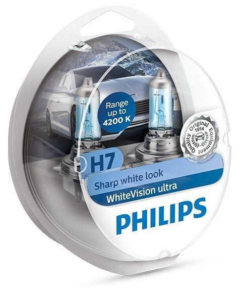 Лампа  White Vision Ultra +60% H7 12V- 55W (PX26d) DuoBox 2шт.(+W5W 2шт.)(Philips) 12972WVUSM  xx