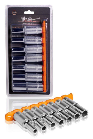 Набор головок торцевых 1/2 DR шестигранных 7пр.  глубоких (8,9,10,11,12,13,14мм) (AT-7-33)