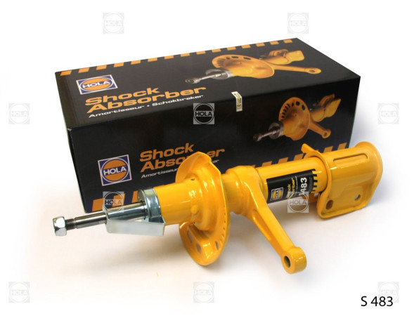 Стойка перед. амортизатора газ. LADA Kalina 1117-1119 левая, c бочкообразн.пруж HOLA S483