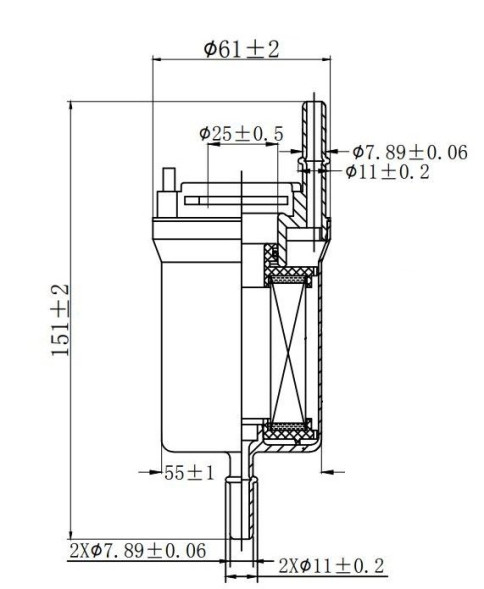 Фильтр топливный VAG Jetta III(10-)/Caddy III/Golf V(04-)/Plus V(05-) 1.6i (SVY59X) CARVILLE RACING