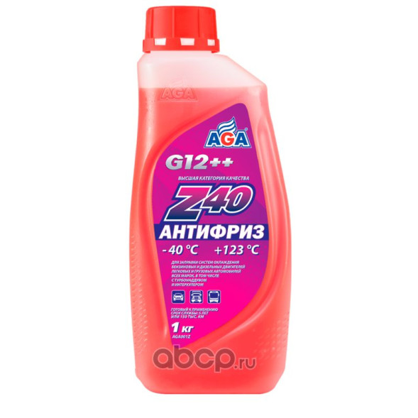 Антифриз красный   (1кг) G-12++ ANTIFREEZE AGA-Z40 PREMIX AGA