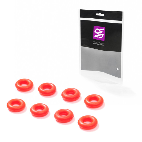 Кольцо ВАЗ-2112, 2170, 2114, 1118, 2190 форсунки силикон КРАСНЫЙ к-т.8шт в упаковке