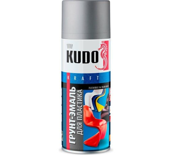 Грунт-эмаль для пластика акриловый серый RAL 7031 спрей KUDO 520мл (12шт.)