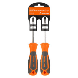 Набор отвёрток 2 пр. (SL5x75mm, PH1x75mm) пласт.подвес (ATAU008) AIRLINE