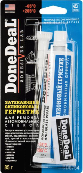 Герметик силиконовый затекающий для ремонта стекол 85г. DD6754 DoneDeal