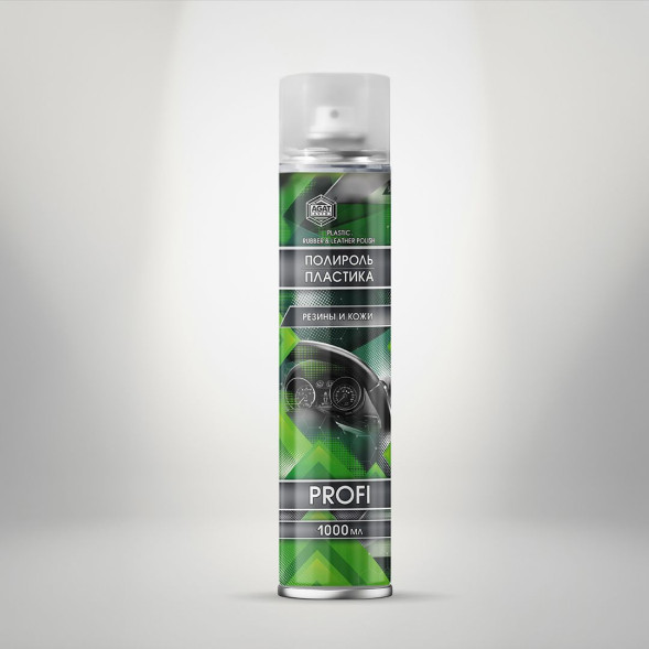 Полироль пластика, резины и кожи (аэрозоль) 1000мл АГАТ PROFI (6шт.)