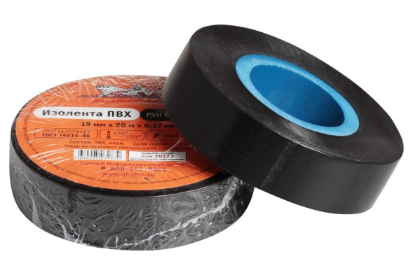 Изолента ПВХ, черная, 19 мм*20 м (AIT-P-18) AIRLINE
