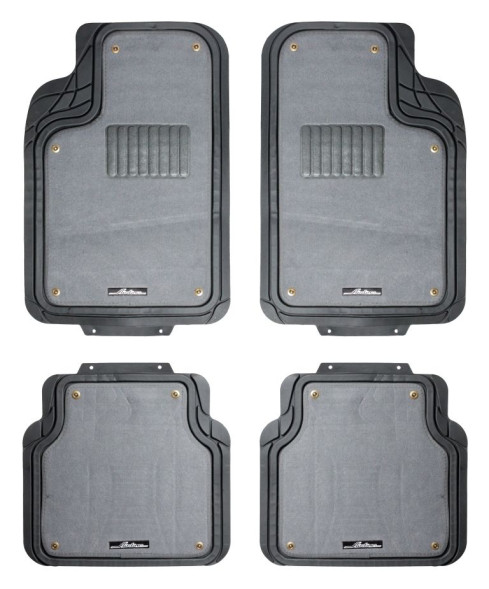 Ковры полимерные с отстегивающимся ковролином универс.цвет сер./черн, компл4 шт(ACM-RCM-04) AIRLINE