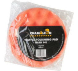 Круг полировальный рифленый на липучке жесткий Оранжевый 150 x 25 мм