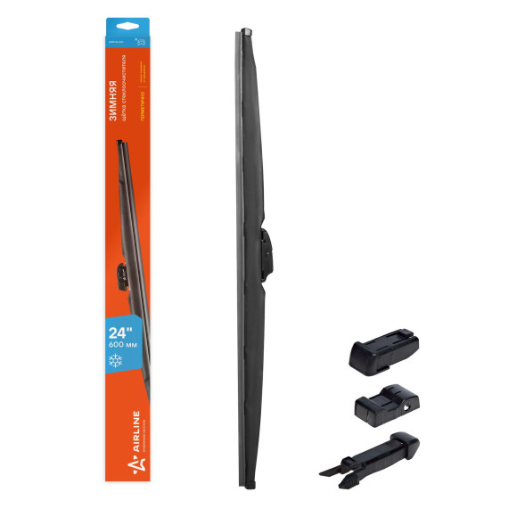 Щетка стеклоочистителя 600 мм (24&amp;quot;) зимняя, 4 адаптера (AWB-W-600) AIRLINE