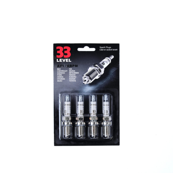 Свеча зажигания АУ17ДВРМ - ВАЗ (16клап) (BCPR6ES-11) (Блистер 4шт) 33 LEVEL