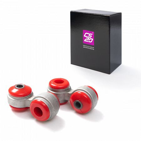 Стойка стабилизатора (яйцо) к-т 2шт ВАЗ-2110,2112 полиуретан красный Drive усиленная аллюмин.CS20