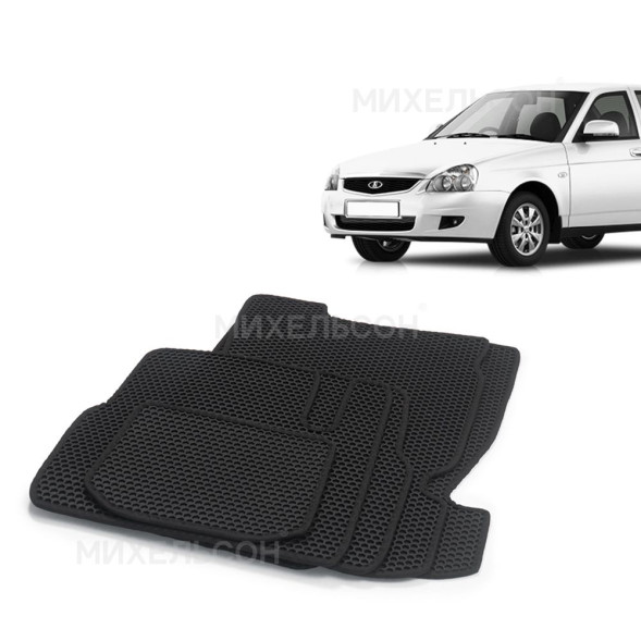 Коврик салона для а/м ВАЗ-2110-12, 2170 Priora к-т.4шт материал резина,окантовка черная CS20
