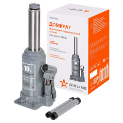 Домкрат бутылочный 10т S (MIN - 195 мм, MAX - 385 мм) (AJ-B-10S) AIRLINE