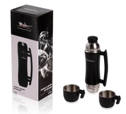 Термос с двумя кружками 500 мл., черный (IT-06) хх AIRLINE