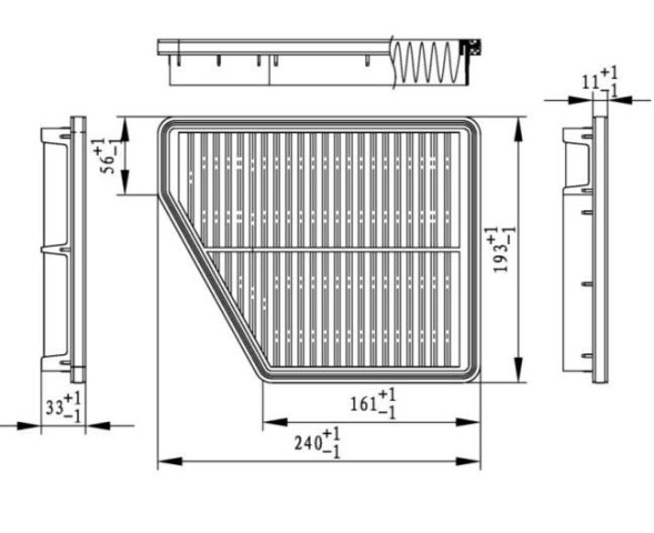 Фильтр воздушный Hyundai Matrix (01-)1.6i/1.8i (TR2421) CARVILLE RACING