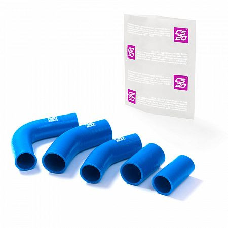 Патрубки радиатора УАЗ-452,469 дв.УМЗ-4215 100л.с. к-т.5шт силикон CS20 СИНИЙ Profi