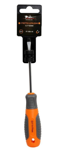 Отвертка шлицевая с эргономичной рукояткой 5.5*100мм (AT-SS5-03) AIRLINE