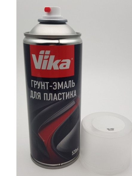 VIKA Грунт-эмаль на пластик черный RAL 9005 Аэрозоль 520мл