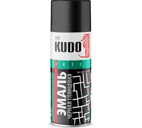 КРАСКА-СПРЕЙ Черная алкидная глянцевая 520 мл KUDO KU-1002 (12шт.)