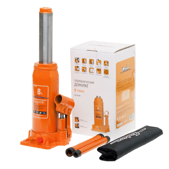 Домкрат бутылочный 8т в сумке (MIN - 236 мм, MAX - 475 мм) (AJ-B-08) AIRLINE