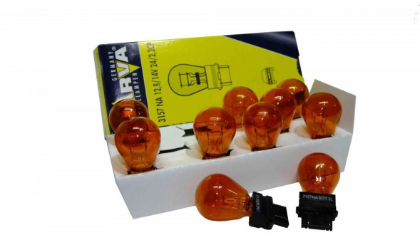 Лампа P27/7W 12.8/14V-27/7W (W2,5x16d) Amber 17948 (Narva) (10шт)