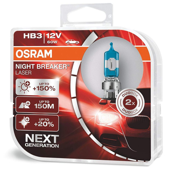 Лампа  Night Breaker Laser (+150%) HB3 12V- 60W (P20d)(2шт) DuoBox (Osram) 9005NL-HCB