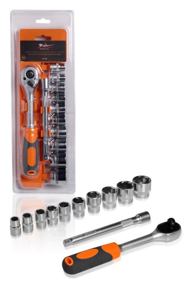 Набор головок с трещ. 3/8&amp;quot; DR 72Т 12пр. (10,11,12,13,14,15,17,19,22,24мм, удлинитель 150мм)(AT-12-29)