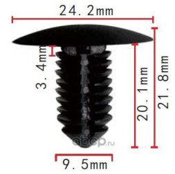 GM 22189414 клипса обшивки 9.5x20.1x24.2mm Autokrep1113786 (10шт)