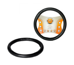 Оплетка из искусственной кожи с тиснением, цвет - черный, 42см/XL (AWC-SL-03XL)