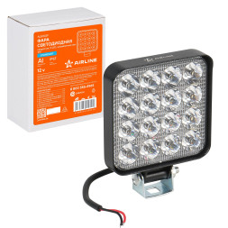 Фара светодиодная квадратная, 16 LED направленный свет, 16W (83х83х22)12V. STANDART(ALED029) AIRLINE