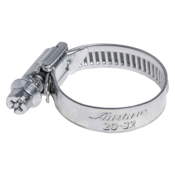 Хомут 20-32/9 мм, червячный, оцинкованный (W1), 1 шт.(AHC-SZ-05) (уп. 50шт) AIRLINE