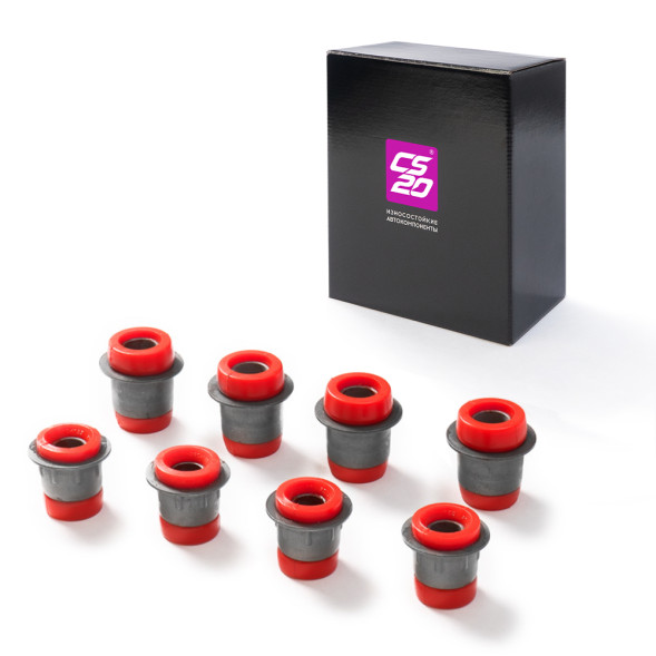 Сайлентблок ВАЗ-2101-2107 шарниры рычагов передней подвески к-т.8шт полиуретан КРАСНЫЙ усиленный Dri