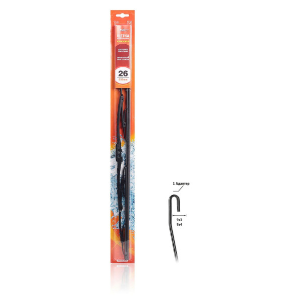 Щетка стеклоочистителя каркасная  650 мм (26&amp;quot;), 1 адаптер (AWB-K-650) AIRLINE