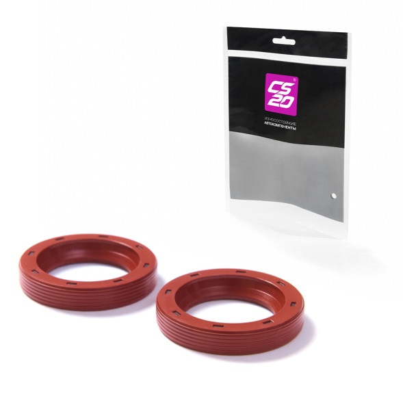 Сальник ВАЗ-2101-2107 полуоси 30х45х8 обрезиненный красный к-т.2шт в упаковке