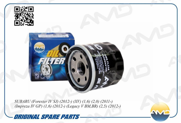 Фильтр масляный 15208-AA160/AMD.FL234 AMD SUBARU (Forester IV SJ)(2012-) (XV) (OP 595/4)