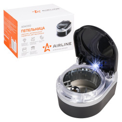 Пепельница овальная с автоматической подсветкой, цвет черный/хром (ADAC002) AIRLINE