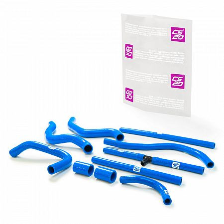 Патрубки радиатора ВАЗ-2110 8V к-т.10шт охл+отоп. силикон CS20 СИНИЙ Profi