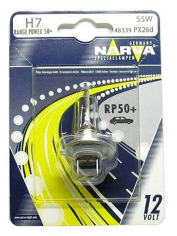 Лампа H7 12V- 55W +50% Range Power (PX26d)  48339 (Narva)