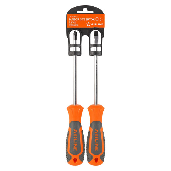 Набор отвёрток 2 пр. (SL6x125mm, PH2x125mm) пласт.подвес (ATAU012) AIRLINE