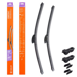 Щетки стеклоочистителя 550/510мм (22&amp;quot;/20&amp;quot;) бескаркасные 2 шт., 3 адптр (AWB-BK-550-510K) AIRLINE