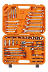 Набор инструментов универсальный 76 предметов + фонарь, пласт.кейс (AT-76-42) xx AIRLINE