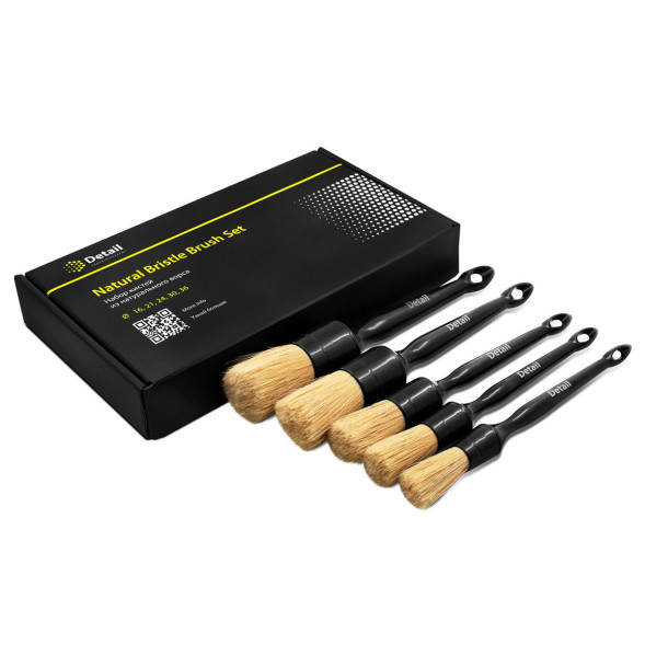 Кисти пластиковые с натуральным ворсом (комплект 5шт.) GRASS Detail DT-0255