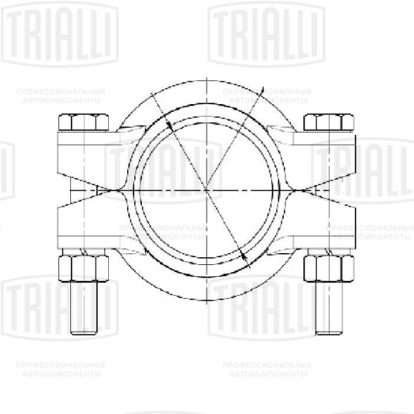 Хомут глушителя кольцевой LADA Kalina/Priora 54мм (TCLP 54) TRIALLI