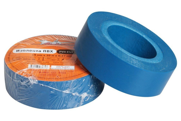 Изолента ПВХ, синяя, 19 мм*10 м (AIT-P-13) AIRLINE