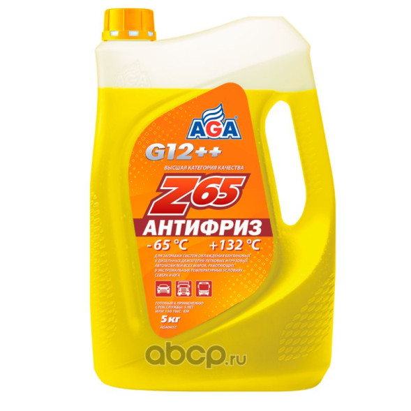 Антифриз желтый  (5кг) G-12++ ANTIFREEZE AGA-Z65 PREMIX AGA