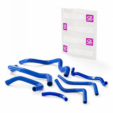 Патрубки радиатора ВАЗ-2190 МКПП охл+отоп. силикон CS20 СИНИЙ к-т.7шт Profi