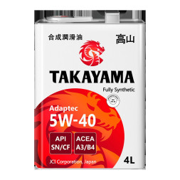 TAKAYAMA Масло моторное SAE 5W-40 API SN/CF ACEA A3/B4 4л металл