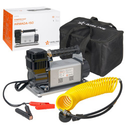 Компрессор ARMADA-150 в сумке (150л/мин., 10АТМ, от АКБ) шланг гармошка 8м (CA-030-04) AIRLINE