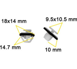 Hyundai / Kia 8771902500 клипса креп расширителя арки колеса 14.7x10x17.9mm Autokrep 779242 (10шт)